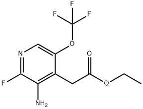 Ethyl 3-amino-2-fluoro-5-(trifluoromethoxy)pyridine-4-acetate Structural
