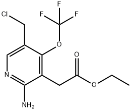 Ethyl 2-amino-5-(chloromethyl)-4-(trifluoromethoxy)pyridine-3-acetate Structural