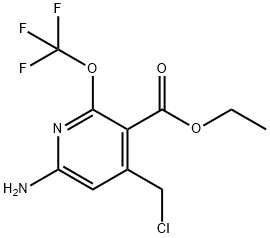 Ethyl 6-amino-4-(chloromethyl)-2-(trifluoromethoxy)pyridine-3-carboxylate Structural