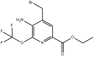 Ethyl 3-amino-4-(bromomethyl)-2-(trifluoromethoxy)pyridine-6-carboxylate Structural