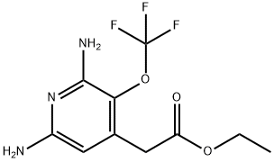 Ethyl 2,6-diamino-3-(trifluoromethoxy)pyridine-4-acetate Structural