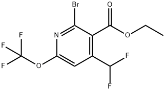 Ethyl 2-bromo-4-(difluoromethyl)-6-(trifluoromethoxy)pyridine-3-carboxylate Structural