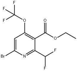 Ethyl 6-bromo-2-(difluoromethyl)-4-(trifluoromethoxy)pyridine-3-carboxylate Structural