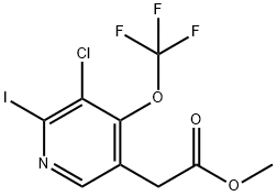Methyl 3-chloro-2-iodo-4-(trifluoromethoxy)pyridine-5-acetate Structural