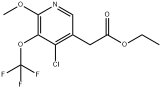 Ethyl 4-chloro-2-methoxy-3-(trifluoromethoxy)pyridine-5-acetate Structural