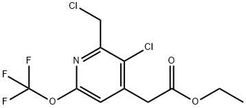 Ethyl 3-chloro-2-(chloromethyl)-6-(trifluoromethoxy)pyridine-4-acetate Structural