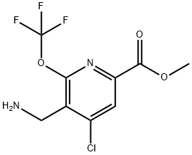 Methyl 3-(aminomethyl)-4-chloro-2-(trifluoromethoxy)pyridine-6-carboxylate Structural
