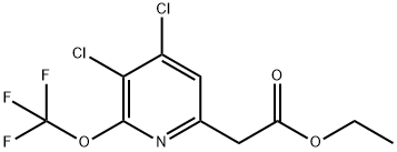 Ethyl 3,4-dichloro-2-(trifluoromethoxy)pyridine-6-acetate Structural