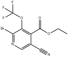 Ethyl 2-bromo-5-cyano-3-(trifluoromethoxy)pyridine-4-carboxylate Structural
