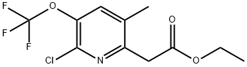 Ethyl 2-chloro-5-methyl-3-(trifluoromethoxy)pyridine-6-acetate Structural