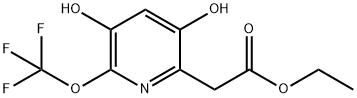 Ethyl 3,5-dihydroxy-2-(trifluoromethoxy)pyridine-6-acetate Structural