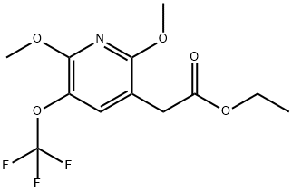 Ethyl 2,6-dimethoxy-3-(trifluoromethoxy)pyridine-5-acetate Structural