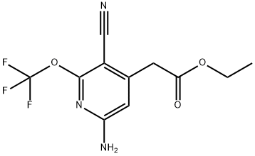 Ethyl 6-amino-3-cyano-2-(trifluoromethoxy)pyridine-4-acetate Structural
