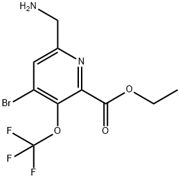 Ethyl 6-(aminomethyl)-4-bromo-3-(trifluoromethoxy)pyridine-2-carboxylate Structural