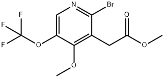 Methyl 2-bromo-4-methoxy-5-(trifluoromethoxy)pyridine-3-acetate Structural
