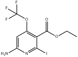 Ethyl 6-amino-2-iodo-4-(trifluoromethoxy)pyridine-3-carboxylate Structural