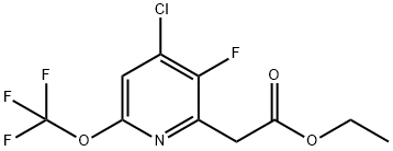Ethyl 4-chloro-3-fluoro-6-(trifluoromethoxy)pyridine-2-acetate Structural