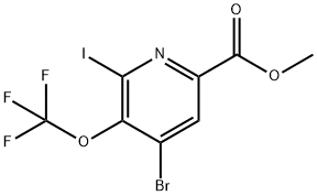 Methyl 4-bromo-2-iodo-3-(trifluoromethoxy)pyridine-6-carboxylate Structural