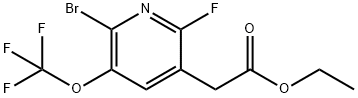 Ethyl 2-bromo-6-fluoro-3-(trifluoromethoxy)pyridine-5-acetate Structural