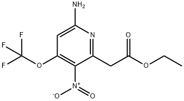 Ethyl 6-amino-3-nitro-4-(trifluoromethoxy)pyridine-2-acetate Structural