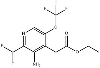 Ethyl 3-amino-2-(difluoromethyl)-5-(trifluoromethoxy)pyridine-4-acetate Structural