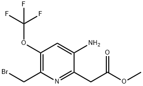 Methyl 5-amino-2-(bromomethyl)-3-(trifluoromethoxy)pyridine-6-acetate Structural
