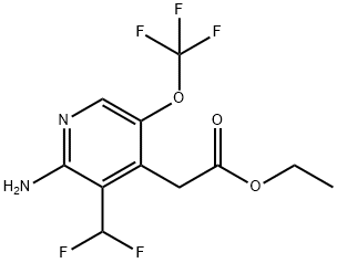 Ethyl 2-amino-3-(difluoromethyl)-5-(trifluoromethoxy)pyridine-4-acetate Structural