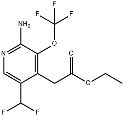 Ethyl 2-amino-5-(difluoromethyl)-3-(trifluoromethoxy)pyridine-4-acetate Structural