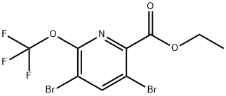 Ethyl 3,5-dibromo-2-(trifluoromethoxy)pyridine-6-carboxylate Structural