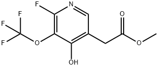 Methyl 2-fluoro-4-hydroxy-3-(trifluoromethoxy)pyridine-5-acetate Structural