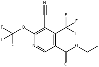 Ethyl 3-cyano-2-(trifluoromethoxy)-4-(trifluoromethyl)pyridine-5-carboxylate Structural
