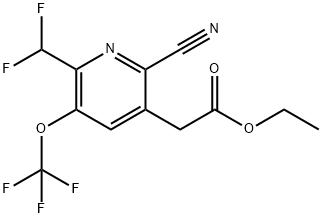 Ethyl 2-cyano-6-(difluoromethyl)-5-(trifluoromethoxy)pyridine-3-acetate Structural