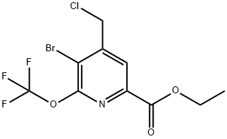Ethyl 3-bromo-4-(chloromethyl)-2-(trifluoromethoxy)pyridine-6-carboxylate Structural