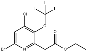 Ethyl 6-bromo-4-chloro-3-(trifluoromethoxy)pyridine-2-acetate Structural