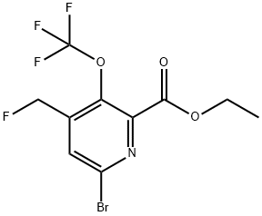 Ethyl 6-bromo-4-(fluoromethyl)-3-(trifluoromethoxy)pyridine-2-carboxylate Structural