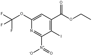 Ethyl 3-iodo-2-nitro-6-(trifluoromethoxy)pyridine-4-carboxylate Structural