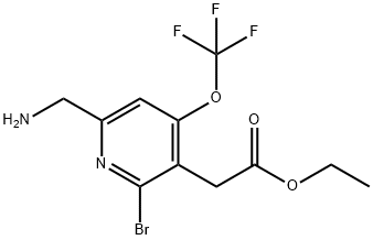 Ethyl 6-(aminomethyl)-2-bromo-4-(trifluoromethoxy)pyridine-3-acetate Structural