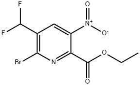 Ethyl 2-bromo-3-(difluoromethyl)-5-nitropyridine-6-carboxylate Structural