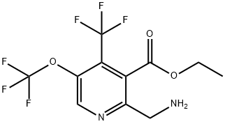 Ethyl 2-(aminomethyl)-5-(trifluoromethoxy)-4-(trifluoromethyl)pyridine-3-carboxylate Structural