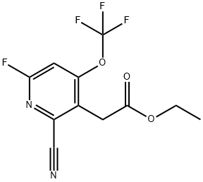 Ethyl 2-cyano-6-fluoro-4-(trifluoromethoxy)pyridine-3-acetate Structural