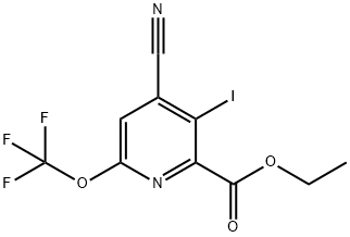 Ethyl 4-cyano-3-iodo-6-(trifluoromethoxy)pyridine-2-carboxylate Structural