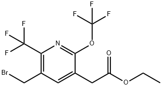 Ethyl 3-(bromomethyl)-6-(trifluoromethoxy)-2-(trifluoromethyl)pyridine-5-acetate Structural