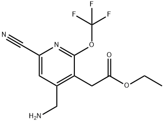 Ethyl 4-(aminomethyl)-6-cyano-2-(trifluoromethoxy)pyridine-3-acetate Structural