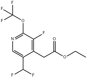 Ethyl 5-(difluoromethyl)-3-fluoro-2-(trifluoromethoxy)pyridine-4-acetate Structural
