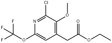 Ethyl 2-chloro-3-methoxy-6-(trifluoromethoxy)pyridine-4-acetate Structural
