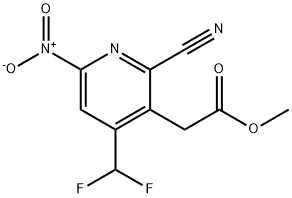Methyl 2-cyano-4-(difluoromethyl)-6-nitropyridine-3-acetate Structural