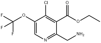Ethyl 2-(aminomethyl)-4-chloro-5-(trifluoromethoxy)pyridine-3-carboxylate Structural