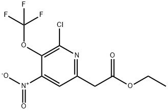 Ethyl 2-chloro-4-nitro-3-(trifluoromethoxy)pyridine-6-acetate Structural