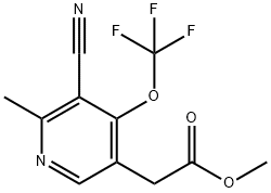 Methyl 3-cyano-2-methyl-4-(trifluoromethoxy)pyridine-5-acetate Structural