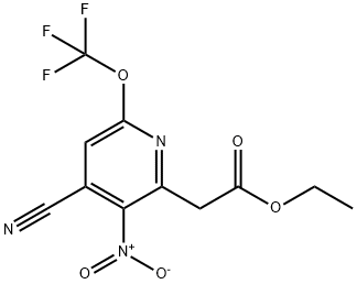 Ethyl 4-cyano-3-nitro-6-(trifluoromethoxy)pyridine-2-acetate Structural